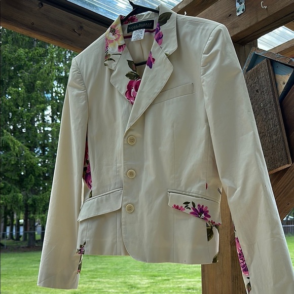 Harve Benard Women’s Suit Cream w/Floral Design Blazer 10 & Skirt 14 VINTAGE 80s - Picture 6 of 11